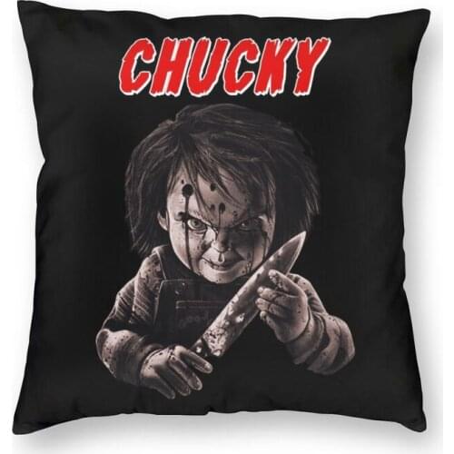 Chucky Horror Movie Cushion Cover Two Side Printing Childs Play Floor Pillow Case for Sofa Fashion Pillowcase Home Decoration