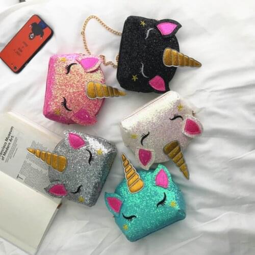 2019 Childrens New Cartoon Cute Coin Purse Mini Personalized Sequin Chain Single Shoulder Bag Messenger Women Bag
