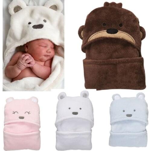 Animal Hooded Baby Bathrobe Coral Fleece Newborn Blankets Sleepwear Baby Clothes Newborn wrap envelope Hot Sale