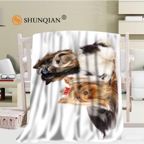 Custom Yorkshire Terrier Blanket Office Sofa Blanket Portable Soft Blanket Bed Plane Travel Adult Home Blanket