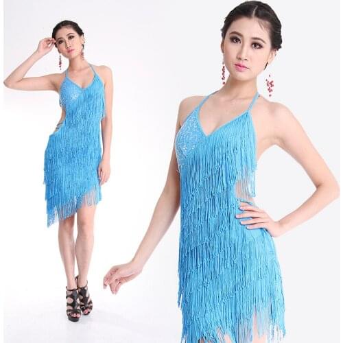 Wholesale Price 5 Colors Sexy Latin Dance Costume Performance Wear Dancing Dress Women Clothes Tassels Skirts