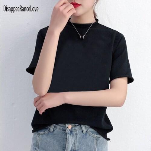 2021 Autumn Women Pullovers Sweater Knitted Elasticity Casual Jumper Fashion Slim Turtleneck Warm Female Short Sleeves Sweaters