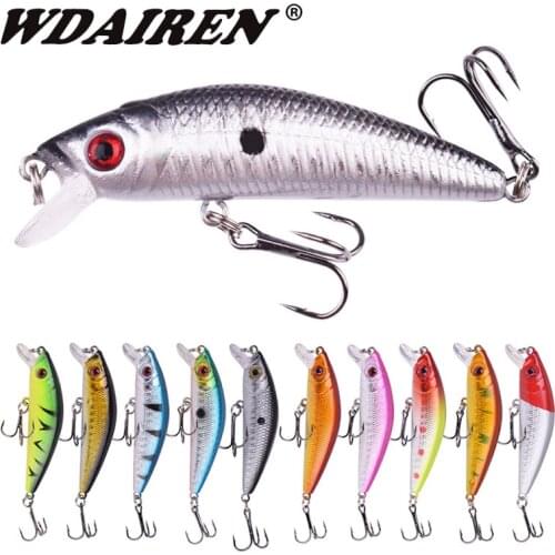 WDAIREN Laser Minnow Fishing Lure 72mm 7.5g Floating Wobblers Tackle Bass Carp Artificial Hard Baits Treble Hooks Crank Pesca