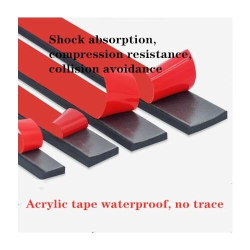Self-adhesive strips for rubber beading, rectangular box, mechanical shock-absorbing seal, flat distribution adhesive tape