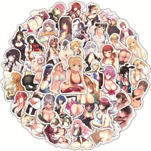 10/30/50pcs Sexy Anime Girls Stickers Waterproof Laptop Phone Skateboard Fridge Notebook Motorcycle Computer Phone Toy Sticker