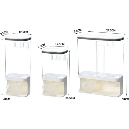 Countertop Rice Bucket Grain Dispenser Dry Food Storage Container