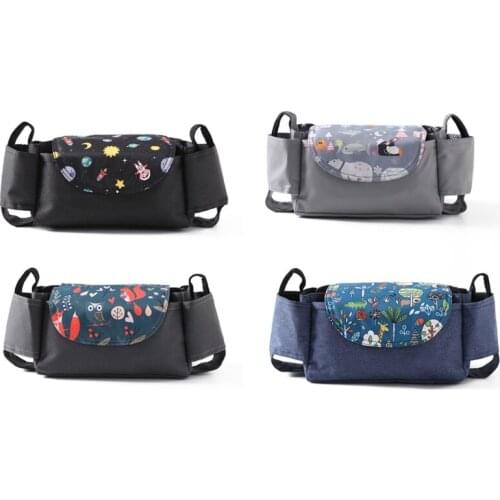 Baby Pram Organizer Cups Bottle Holder Trolley Stroller Pushchair Storage Bag 87HD