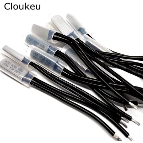 5Pcs KSD9700 250V10A Temperature Switch Thermal control Normally Open 40/45/50/55/60/65/70/75/80/85/90/95/100 Degree Celsius