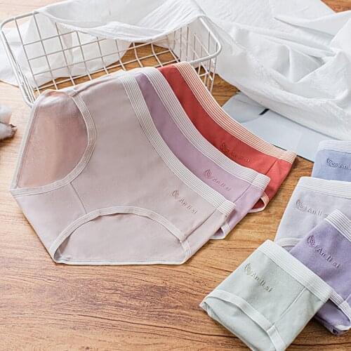 95% Cotton Womens Thread In The Waist Underwear Breathable Briefs Cotton Solid Color Cute Bow Manufacturers Wholesale