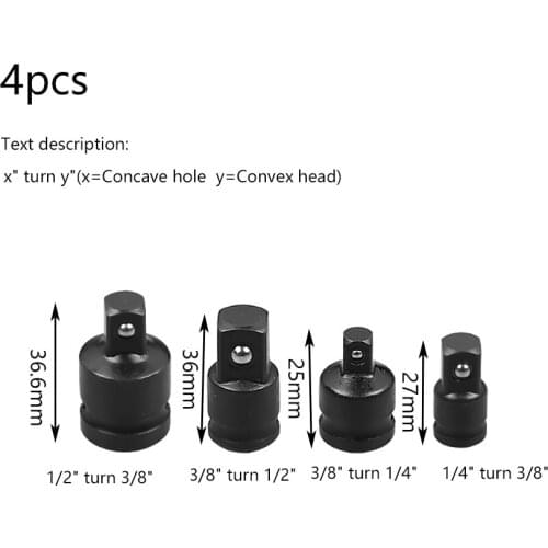 4pcs 1/4 3/8 1/2 Universal Pneumatic Adaptor Converter Socket Adapter Joints Ratchet Electric Impact Wrench Air Impact Wrenches