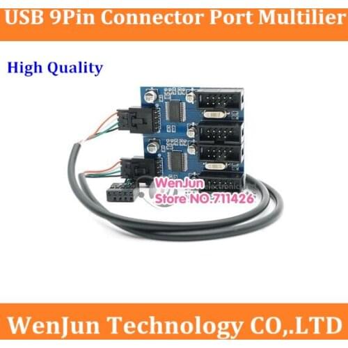 High Quality 9pin USB Male 1 to 2 Female / 4 Female Connector Port Multilier Motherboard USB 2.0 9-pin Extension Cable Card