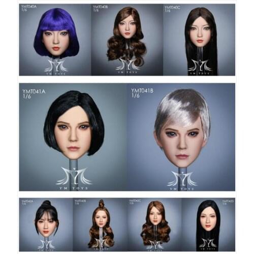YMTOYS 1/6 YMT040 Xia Ruyi Ling Women Realistic Head Sculpture Suntan Skin with planted hair collections