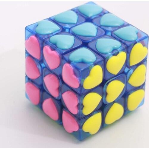YongJun 3x3x3 Heart-shaped love Twist Speed Magic Cube Sets Puzzle Cubo Stickers sticker baby kids toys