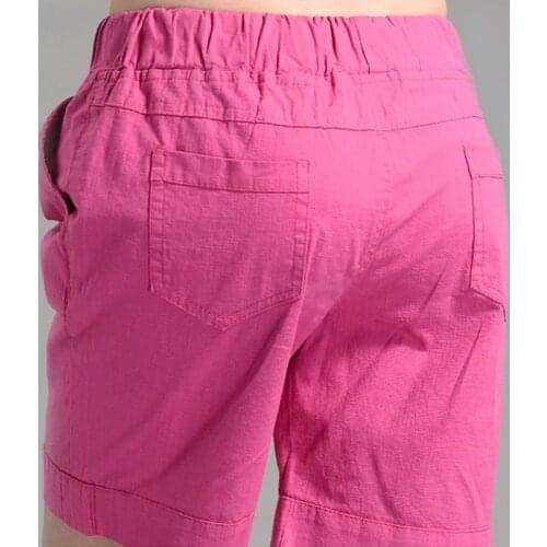 2018 big yards summer short trousers female Korean style cotton and linen elastic waist casual breeches fashion girls five pants