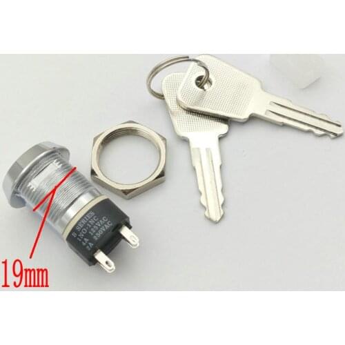 1PCS Key K2801 1NO-1NC Switch ON/OFF Lock Switch