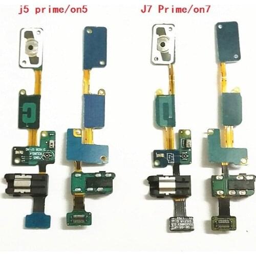 20Pcs Home Button keypad Sensor Audio Jack Headphone Flex Cable For Samsung Galaxy J5 Prime On5 G570 J7 Prime On7 G610 2016