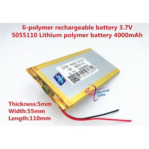 3.7 V lithium polymer battery 4000 mah large-capacity PDA tablet PC MID 5055110
