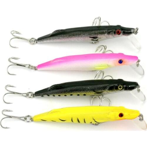 Big Sale 4pcs Artificial Minnow Fishing Lures Hard Plastic Fake Swimbait 3D Fish Eye Crankbait Hooks Carp Fishing 9cm 6.1g