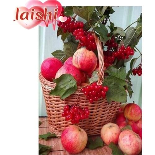 5D diamond painting Fruit basket apple grapes round diamond embroidery mosaic home decoration pattern DIY handmade new year gift