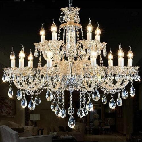 6/8/10/12/15/18 Arms Luxury K9 crystal candle chandeliers livingroom cristal lustre E14 AC 110V-240V Free Shipping
