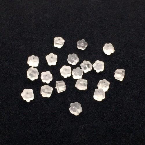 Earrings Accessories Plum Blossom Back Silicone Round Ear Plugging Blocked Plastic Earring Back Stoppers DIY Jewelry Component