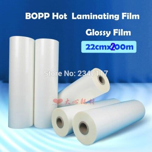 Free Ship 1 Roll 220mmWidthx200m Length8.7"x 800" 1mil Matte Bopp Hot Laminating Film 1" Core for Lamination Laminate machine