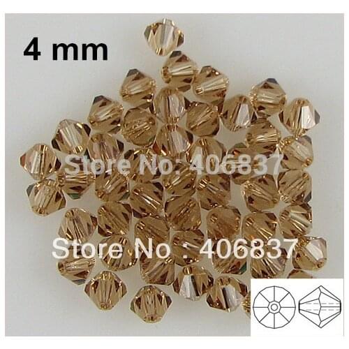 Free Shipping! 720pcs/Lot, AAA Chinese Top Quality 4mm Lt. Col. Topaz Crystal Bicone Beads