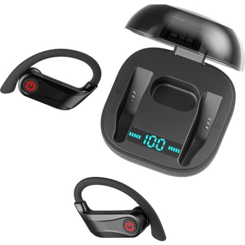 Q62 Wireless Earphones Bluetooth Stereo Microphone IPX4 Waterproof Anti-sweat Ear-Hook with Charging Case New