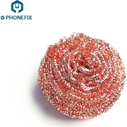 PHONEFIX Lead-Free Solder Iron Tip Cleaner Wire Ball Smokeless Welding Soldering Nozzle Tips Cleaning Tool