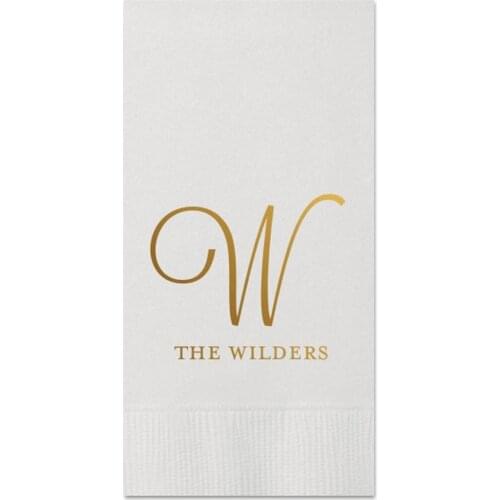 50 Personalized Guest Towels Dinner Napkins Wedding Hostess Gift Monogram Monogrammed Custom Printed Paper Hand Towels Wedding