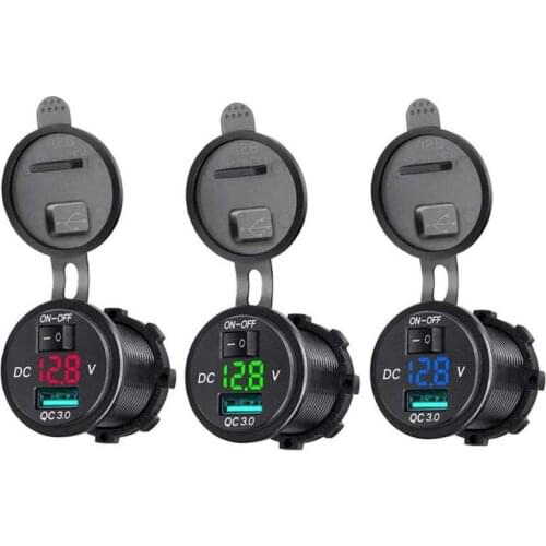 QC3.0 Quick Charge Dual USB 12V-24V Car Cigarette Lighter Splitter Charger Adapter Socket For Car Truck Motorcycle