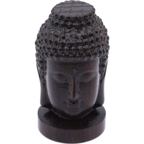 Buddha Statue Wood Wooden Figurine Mahogany India Buddha Head Statue Crafts Decorative Ornament