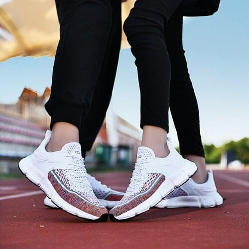 Designer Comfortable Free Shipping With Rubber Sole Female Popcorn flying woven casual sneakers lovers 36-46 ultra light