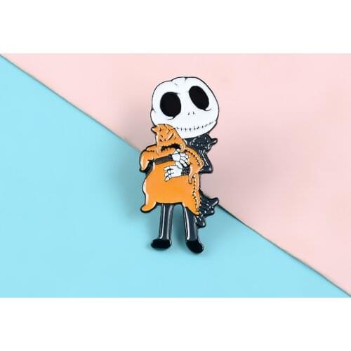 Suit Skeleton Gentleman Enamel Brooch Halloween Horror Toy Badge Pin Creative Trendy Lapel Backpack Jewelry Accessories Gift