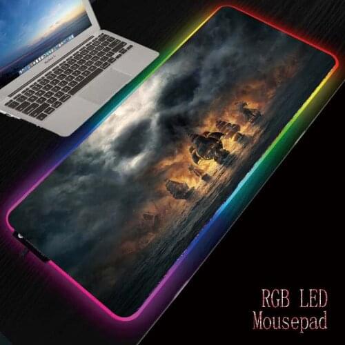 Mairuige Sailboat Gaming Mousepad RGB Large Mouse Pad Gamer XXL Mouse Carpet Big Mause Pad PC Desk Play Mat with LED Backlit