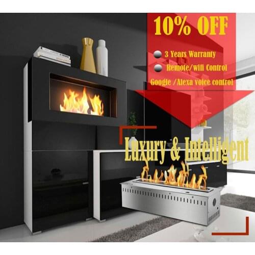 Inno-Fire 60 inch silver or black wifi real fire indoor intelligent real flame electric fireplace