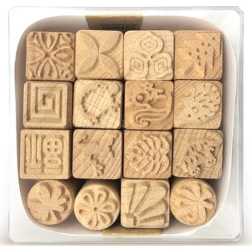 Pottery Ceramic Tool Wood Texture stamp Pure Solid Wood Printing Creative Tool Ceramic Clay Sculpture Kneading Printing Chop W-1
