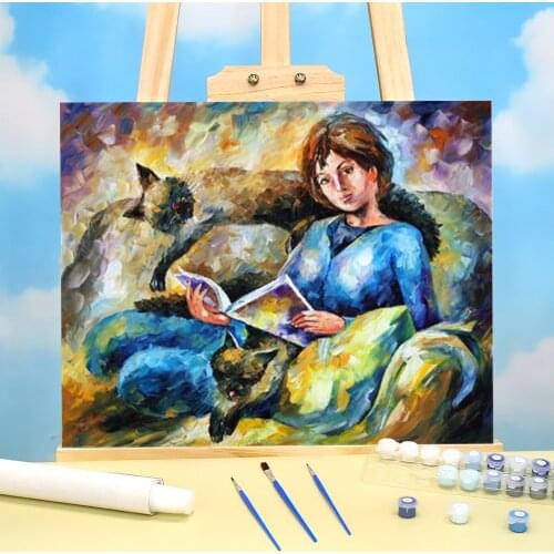 Oil Painting Style My Cats Coloring By Numbers Painting Package Oil Paints 40*50 Painting On Canvas Loft Handiwork