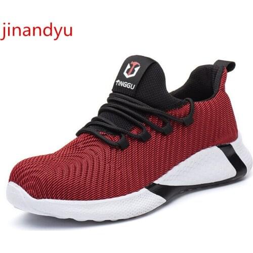 Lightweight Breathable Mens Work Shoes Safety Shoes Steel Toe Sneakers Anti-smashing Non-slip Construction Protective Footwear
