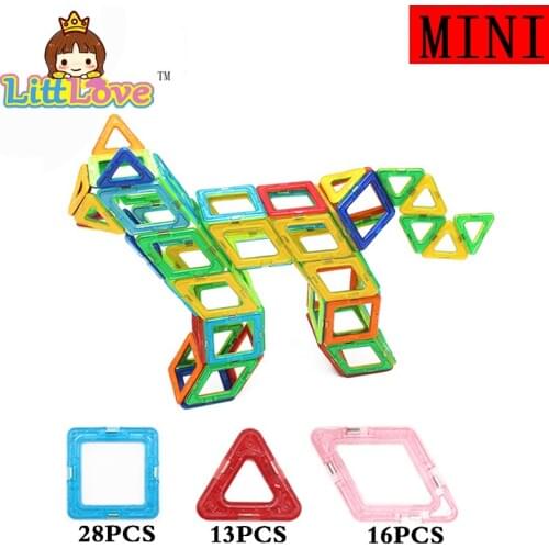 57pcs LittLove Magnetic Designer Building Blocks Models Building Toy Plastic DIY Bricks Children Learning Educational Toys