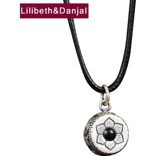 Frosted Nano Micro Engraving Design Mantra Necklace Pendant Real 925 Sterling Silver Jewelry Women Men 2021 Free Shipping P27