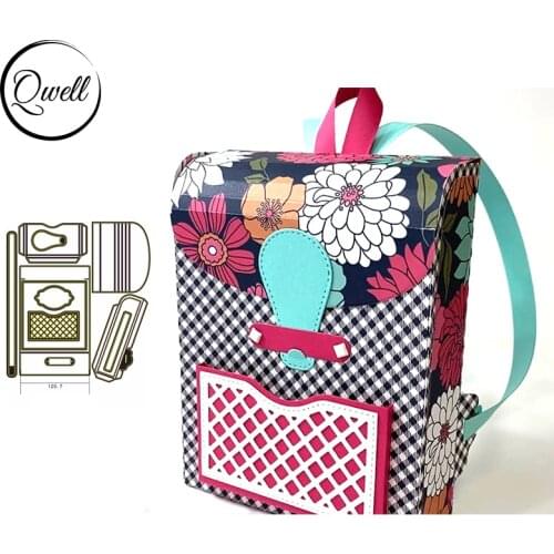 QWELL 3D Multifunction Backpack Gift Box DIY Scrapbooking Craft Paper Card Making Template Die Cut 2020
