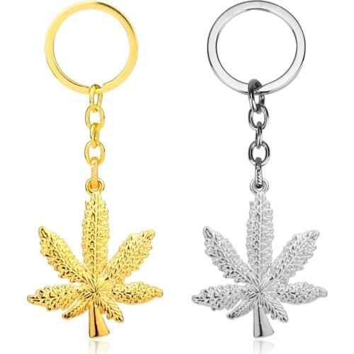 MQCHUN Fashion Maple Keychain Leaf Maple Leaf Key Chain Stainless Pendant Charm Key Ring Keychain-50