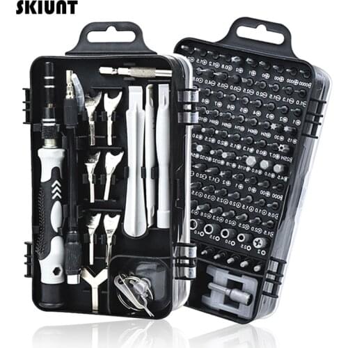 SKIUNT Screwdriver Set 135 In 1 Repair Phone Tool Kit Magnetic S2 Screwdriver Bit Torx Hex Screw Driver Pocket Wrench Hand Tools