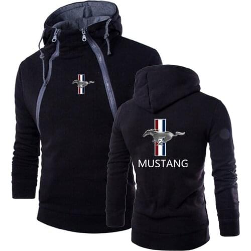 2021 Men New Mustang Print Harajuku Style Leisure Pullover Hoodies Brand Fitness Tracksuit Warm Customize Tops Hooded Sweatshirt