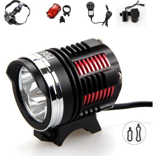 7000Lm 3x XM-L2 LED Front Bike Bicycle Light Led Lights HeadLamp Headlight +12000mAh Battery+AC Charger+Headband+Taillight