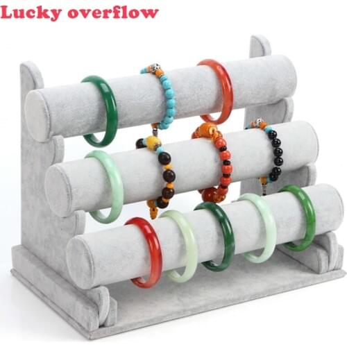 High Quality Vintage PU Leather / Velvet T-Bar Rack Bracelet Chain Watch Jewelry Organizer Holder Jewelry Display Stand CE0679