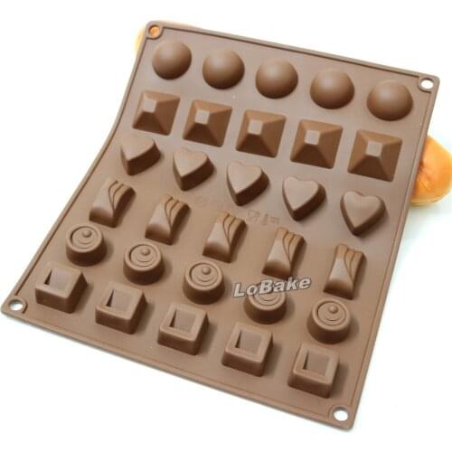 Latest 30 cavities ball square cube heart circle various Shape chocolate mold forma de silicone para chocolate tools