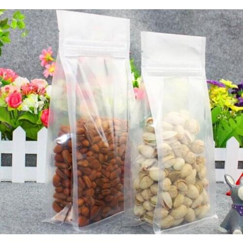 Clear PE PET Stand Up Food Storage Zip Lock Self Seal Pack Bag Side Gusset Zipper Pouches 100PCS candy box packaging