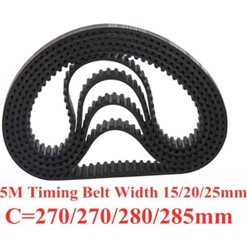 HTD 5M Timing belt C=270/275/280/285 width 15/20/25mm Teeth 54 55 56 57 HTD5M synchronous Belt 270-5M 275-5M 280-5M 285-5M